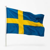 En sverigeflagga som svajar i vinden